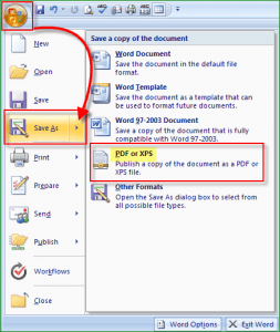 Microsoft Save as PDF - 2007 Microsoft Office Add-in
