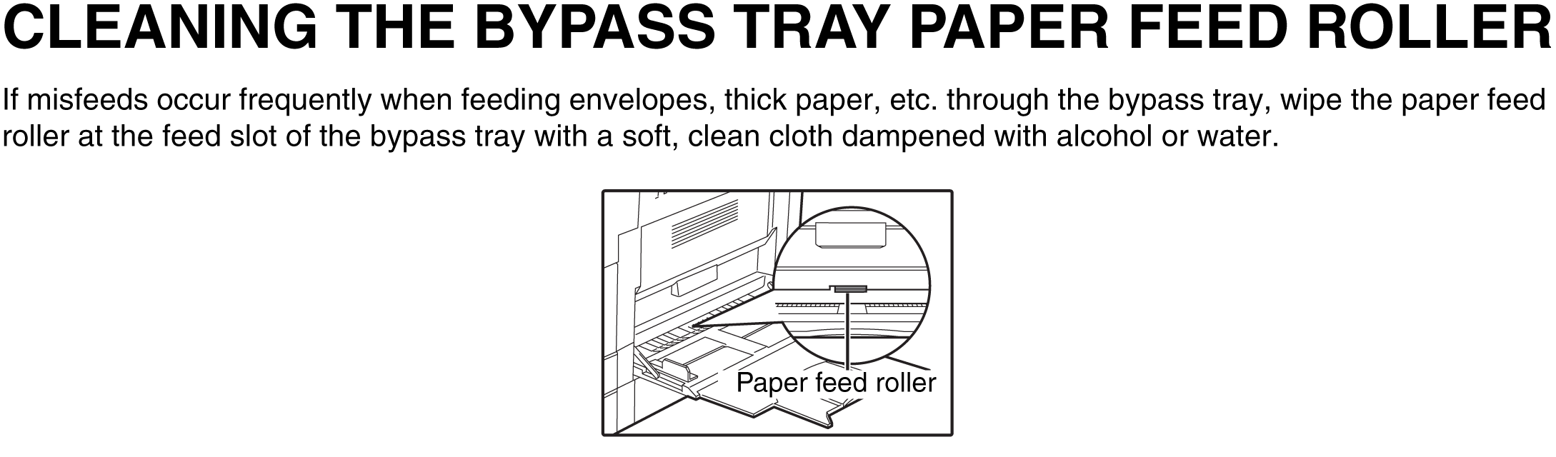 Cleaning The Bypass Tray Paper Feed Roller
